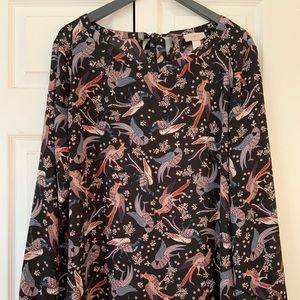 LOFT bird blouse